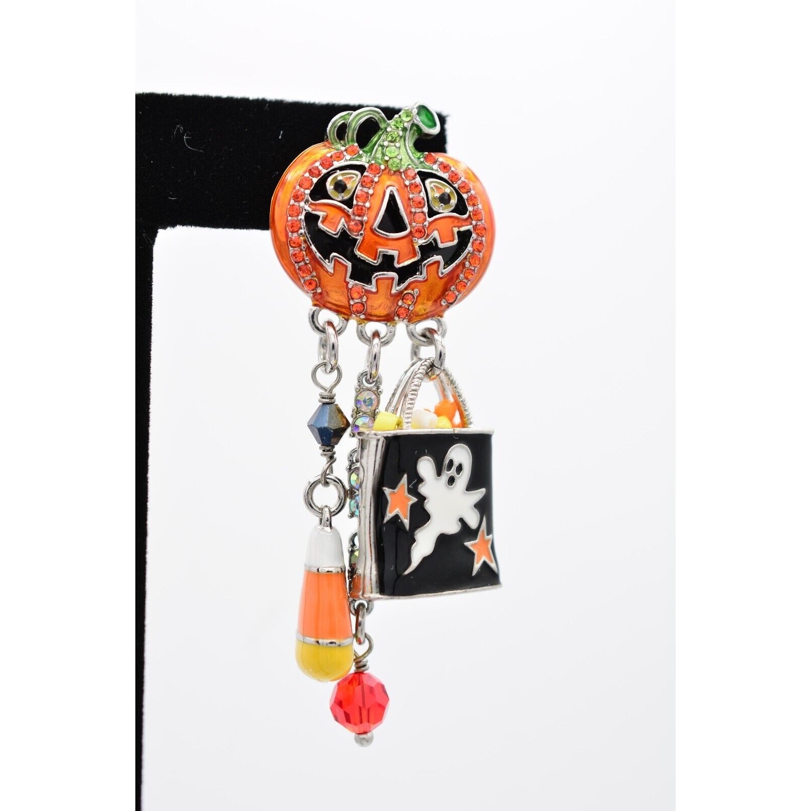Ritzy Couture Esme Lunch Ritz Vintage Halloween Earrings Pumpkin Signed Bin1