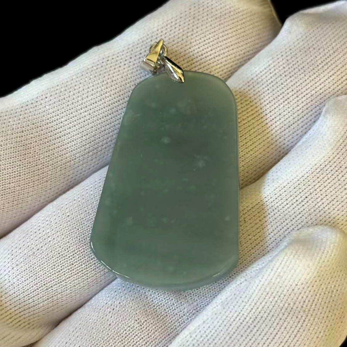 High-grade Natural Green Jade Jadeite Pendant Embossed Landscape, Free Necklace