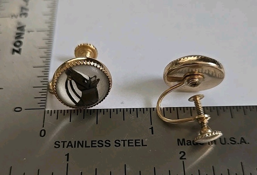 Equestrian Earrings & Tie bar Ladies set Swank Vintage Essex Crystal Horse Head