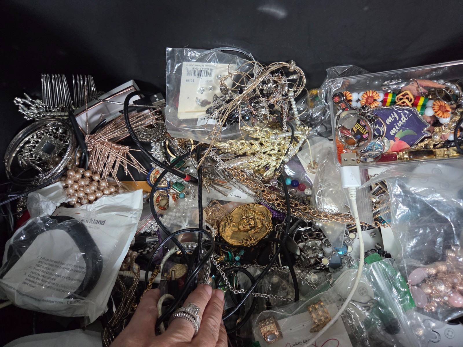 Storage unit find- tote full of jewelry sterling silver