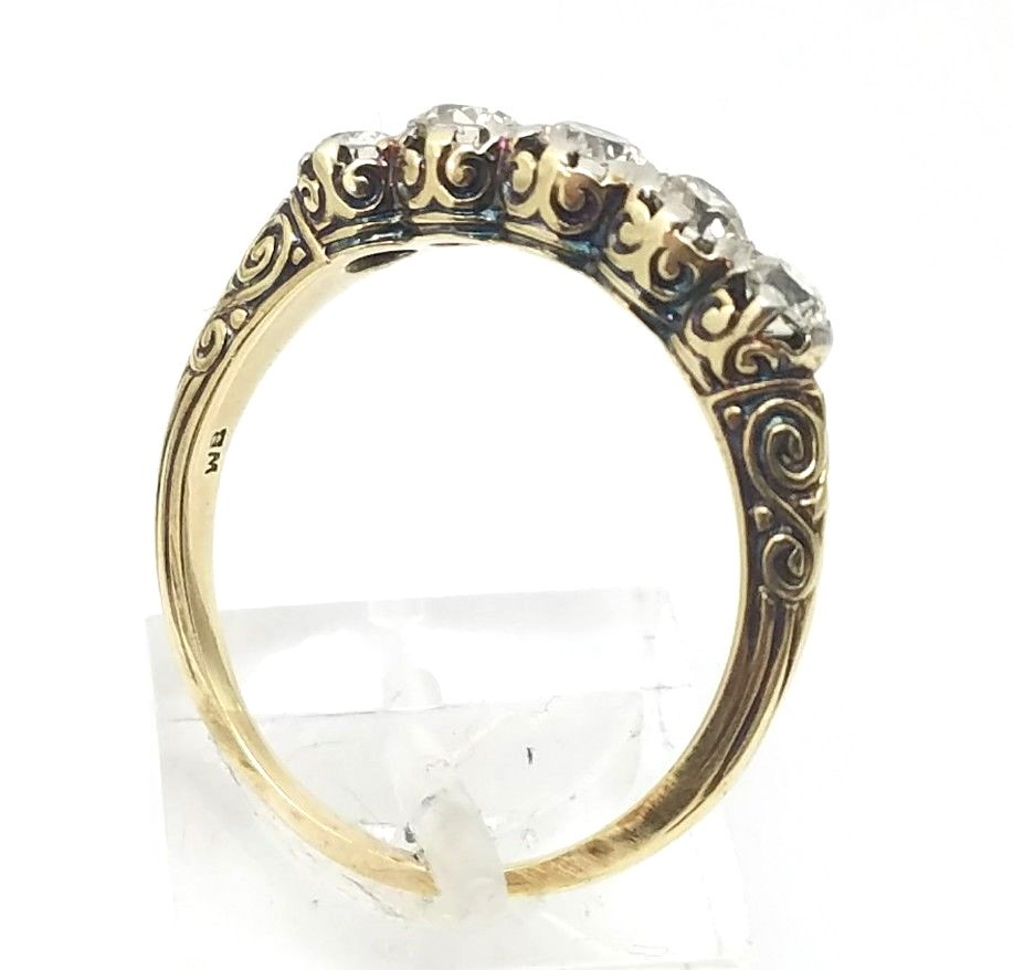 Art Deco Era 14 Karat Yellow Gold 1.00 CTW Diamond Band By Weinman Brothers