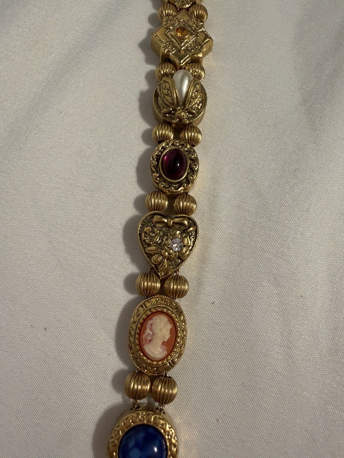 Vintage Victorian Revival Charm Slide Bracelet 1928 brand Carcanet Inspired
