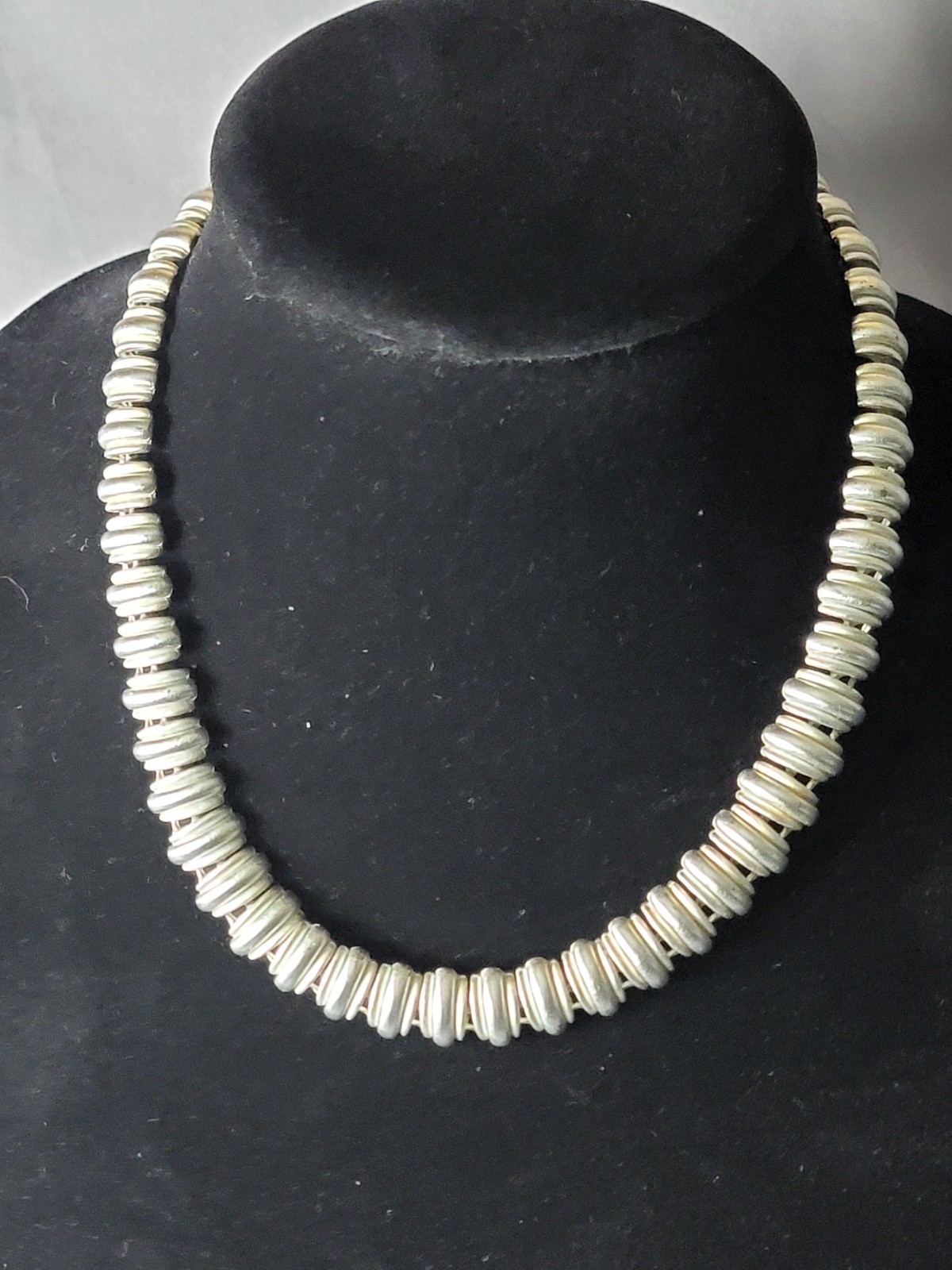 Vintage Anne Klein Silver Tone Statement Toggle Closure 18