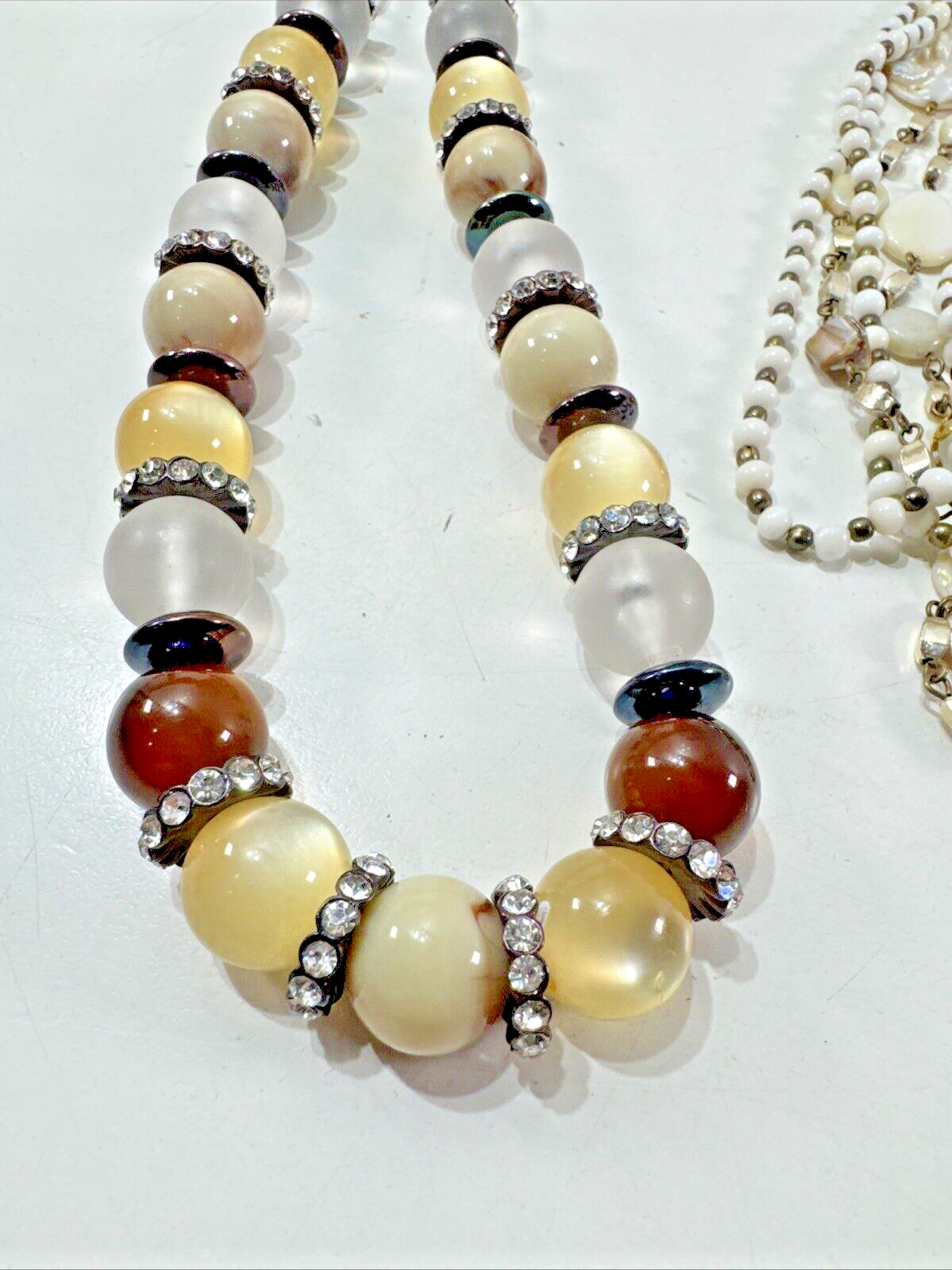 Beautiful Vintage Estate Lot 3x Beaded/Metal/STONES Necklaces & Bracelets