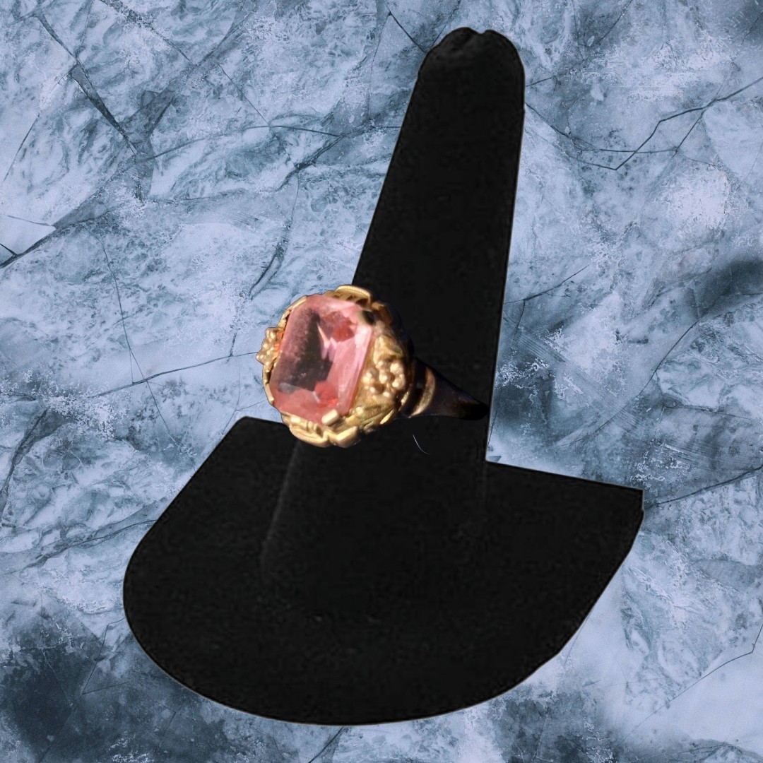 1940s BDA 10K Pink Sapphire Ring