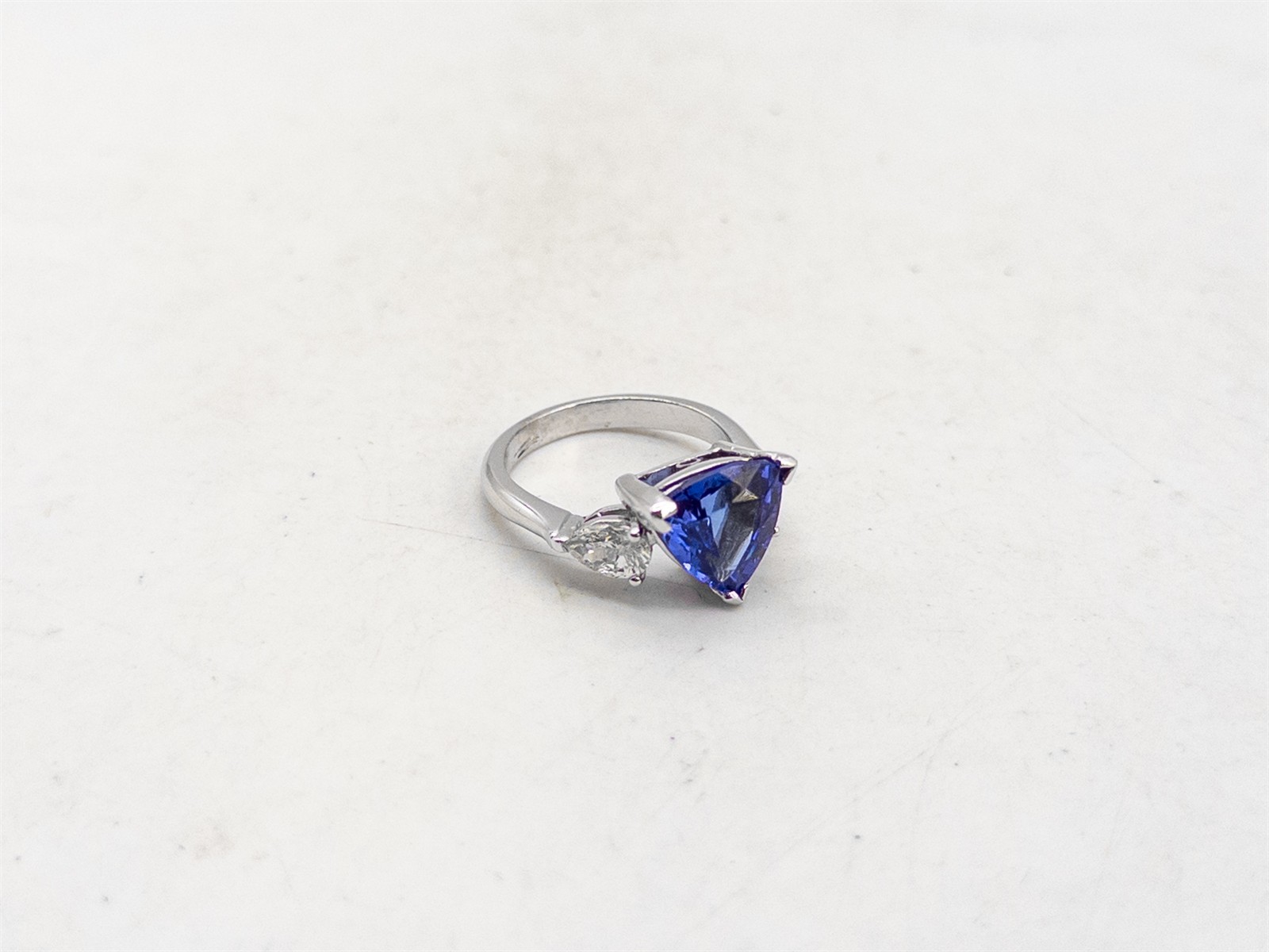 Designer $9000 4ct Trillion D BLOCK Tanzanite VS H Diamond Platinum Ring 10g