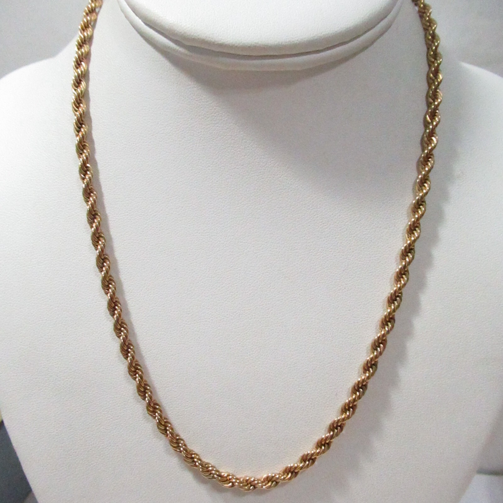 Gold Tone Rope Chain Vintage Necklace 19 3/4