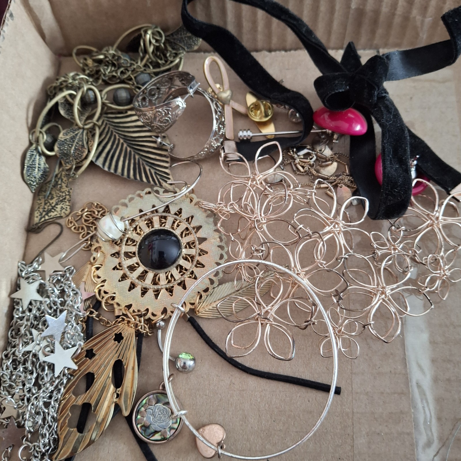 1+ Pound Vintage to Modern Jewelry Lot Wearables Necklaces Earrings Mixed