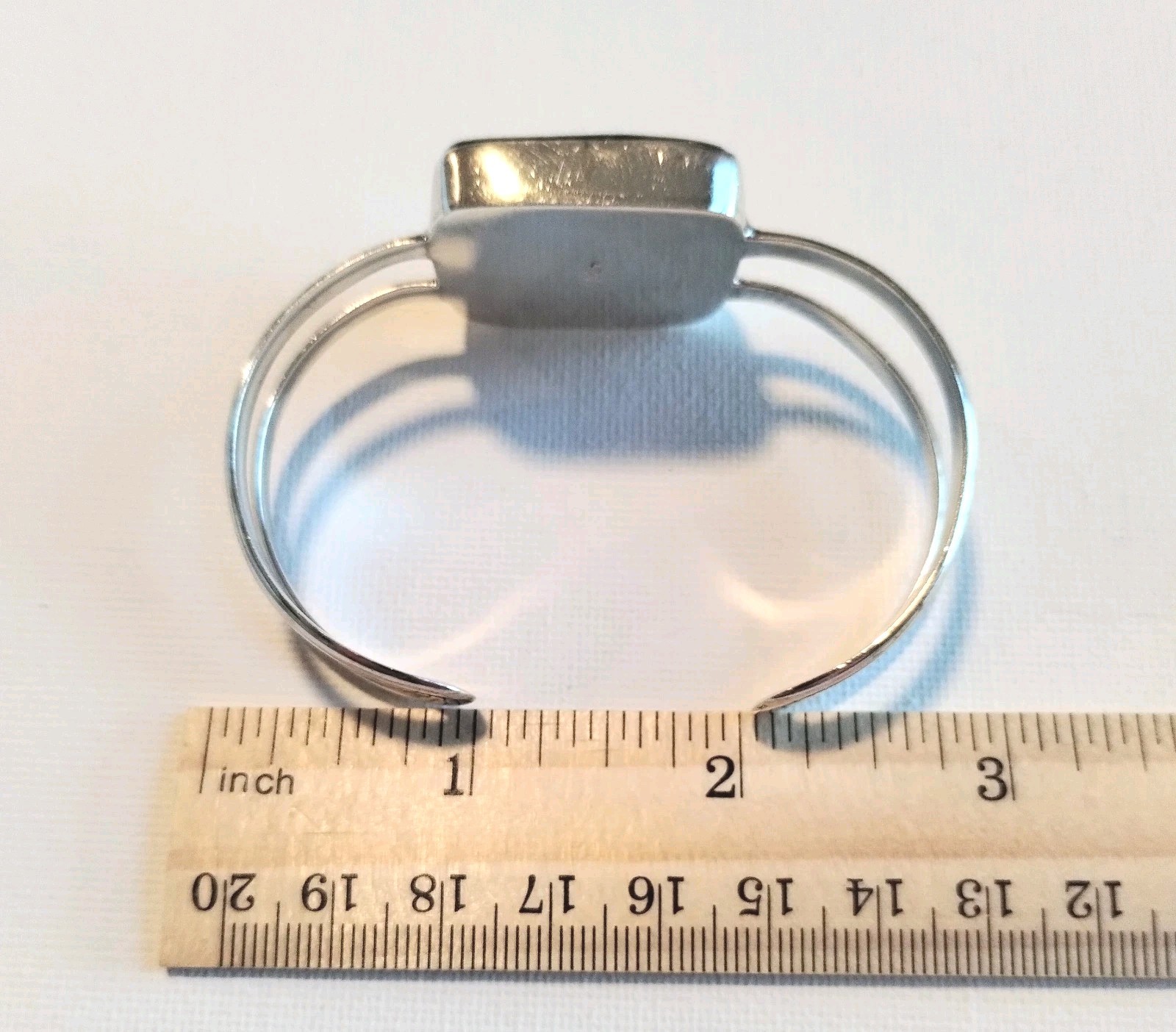 Handmade Small Purple Blue Dichroic Glass Sterling Silver Cuff Bracelet 6.5in