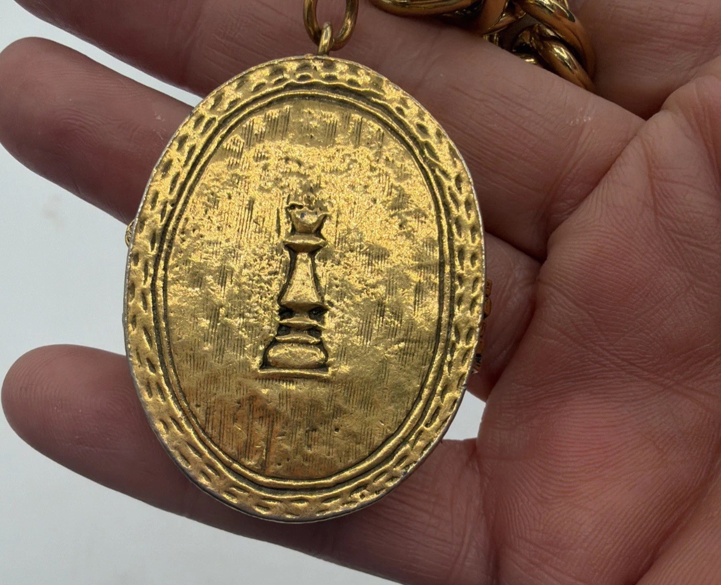 Vintage Mary Chess Gold‑Tone Locket Bracelet Collectable Perfume Jewelry