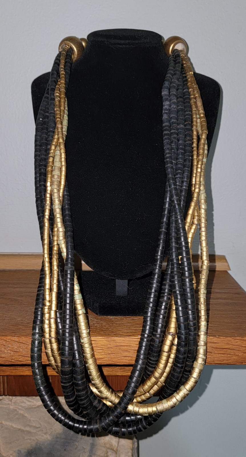 Vintage bohemian multi-strand beaded statement necklace