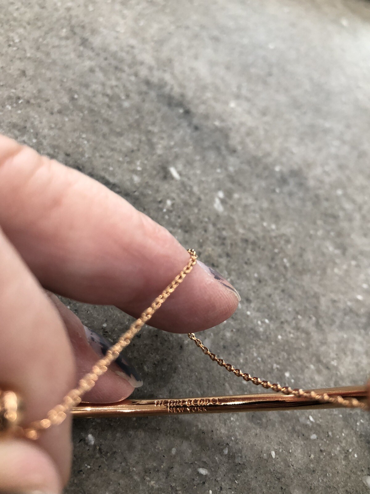Henri bendel Rose Gold Plated Bracelet Blk Crystal Charm