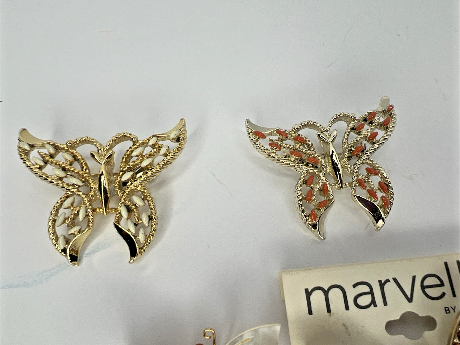 Vintage Butterfly Brooch Lot Signed Gerry’s Money Marvella Mother of Pearl READ