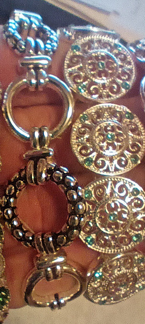 Estate Stretch Bracelet Lot of 4 Colored Rhinestones & Silverstone Music Notes