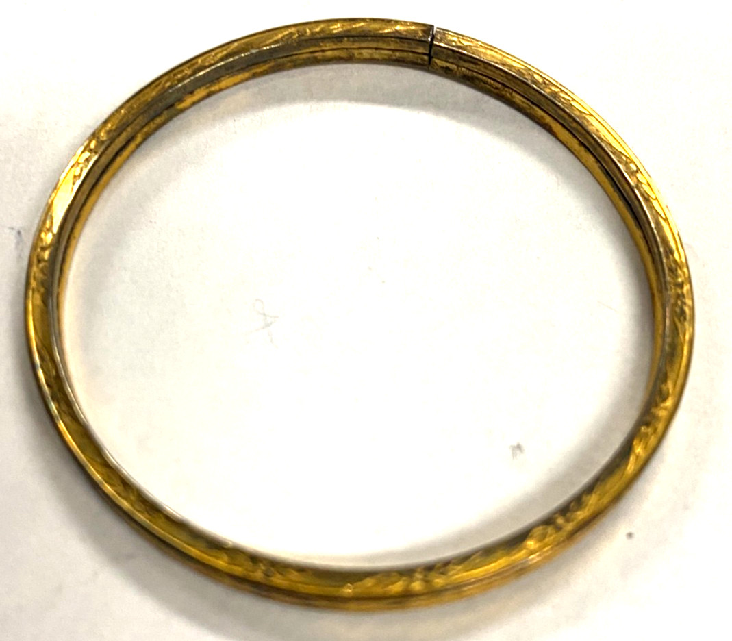 Vintage 1940s Lot of 2 Baby Bangle Bracelet 1 Stamped 12k Gold Filled & Unmarked