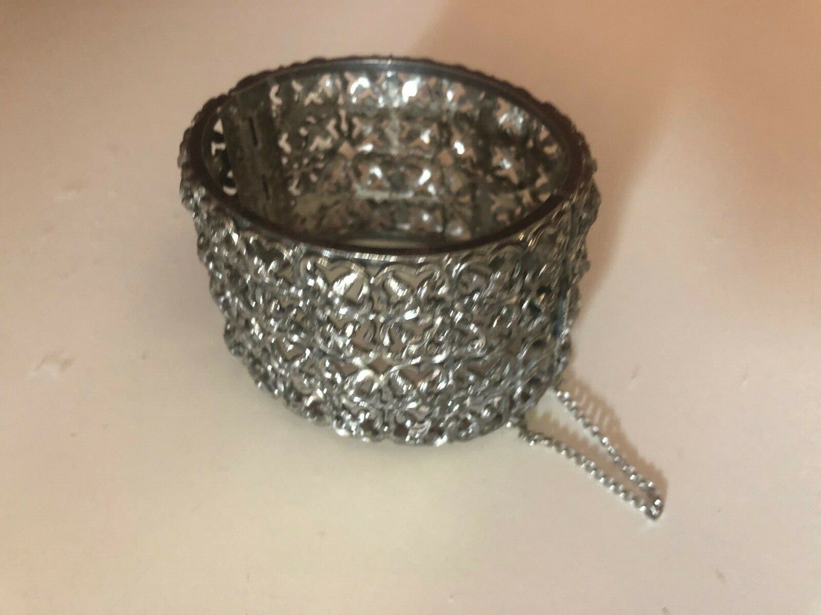 Amazing 1930s 1940s 1950s vintage thick Bartek hinged bangle bracelet signed