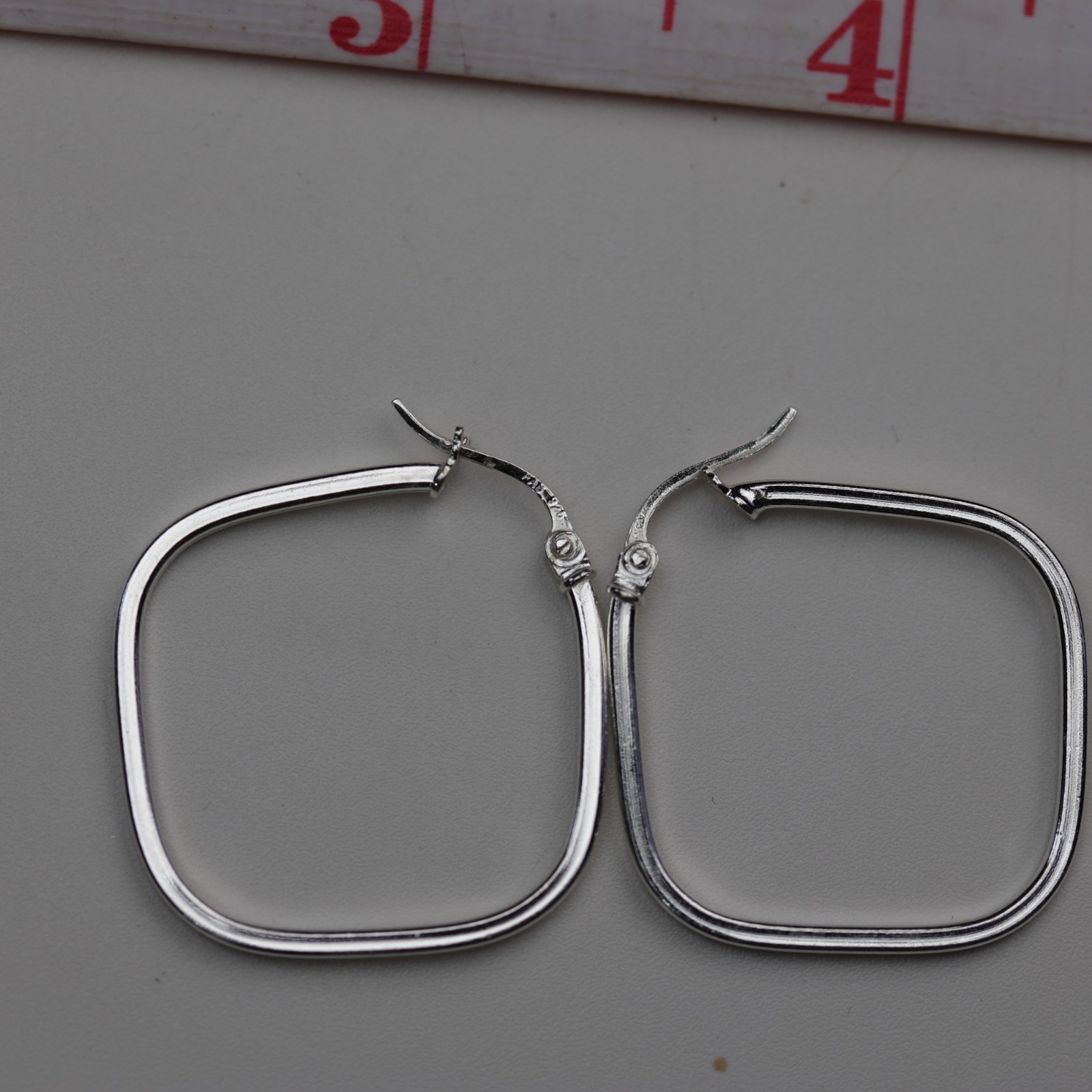 Square Tube Hoop Earrings Sterling Silver
