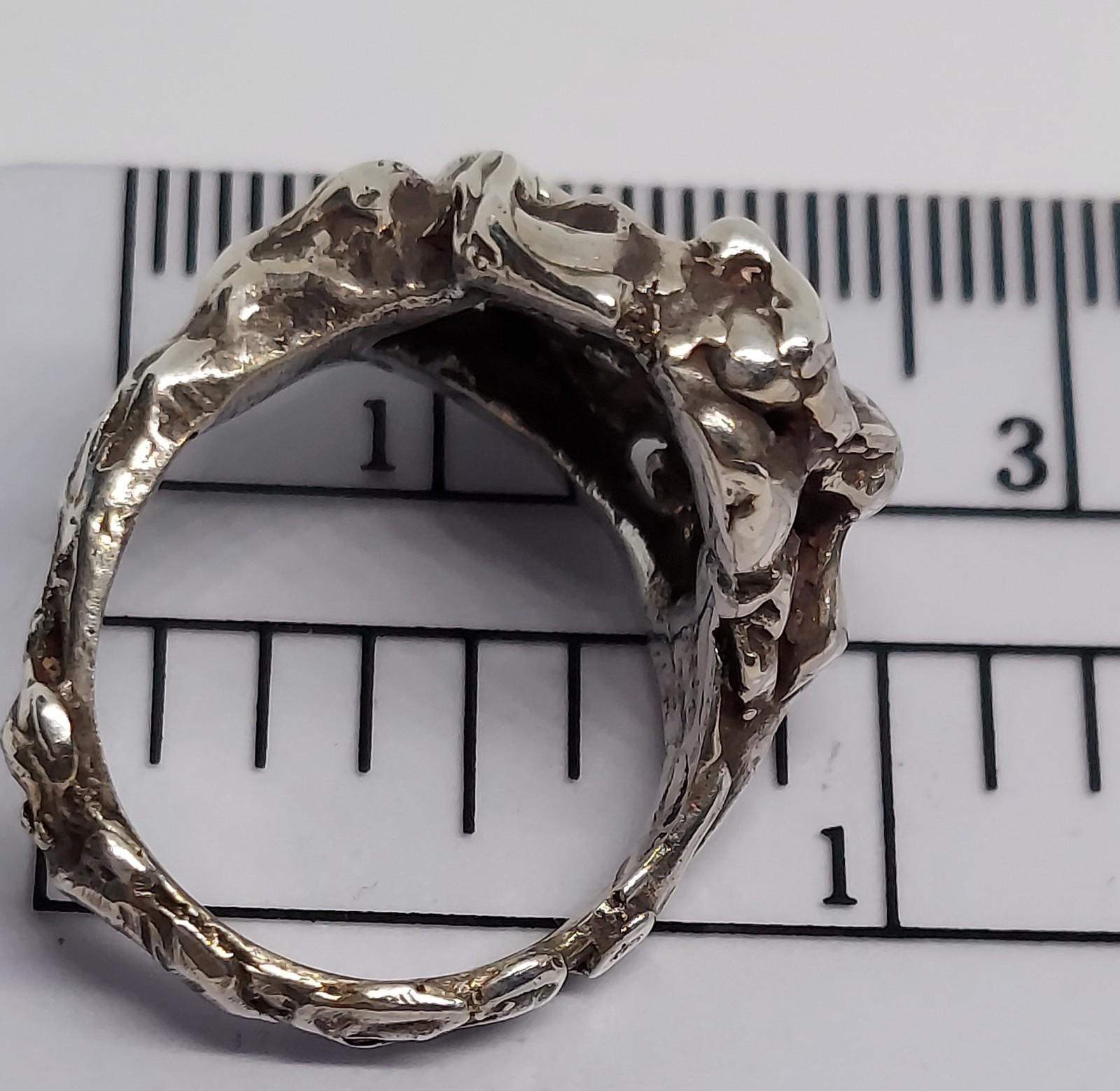 Vintage Brutalist Modernist RING Sterling Silver Handmade size 7.5