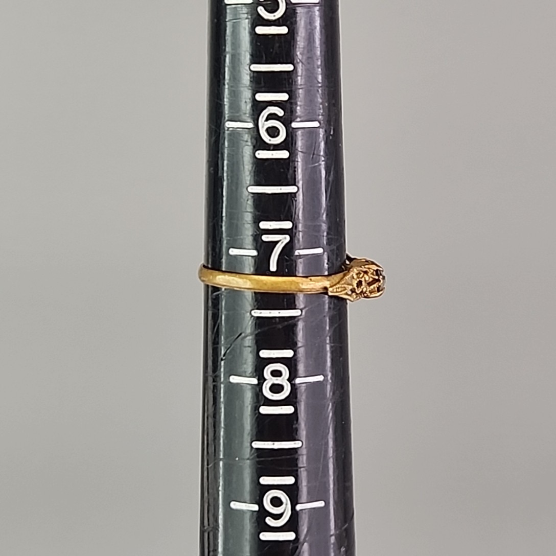 Antique Paste Stone Ring Victorian Germany Gold Filled 7.25