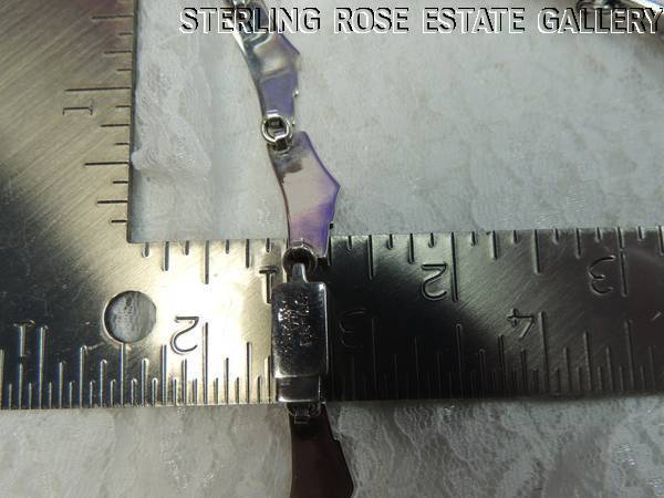 AZURE INLAID STURDY Sterling Silver 0.925 Estate 17″ NECKLACE w/ TONGUE & GROOVE