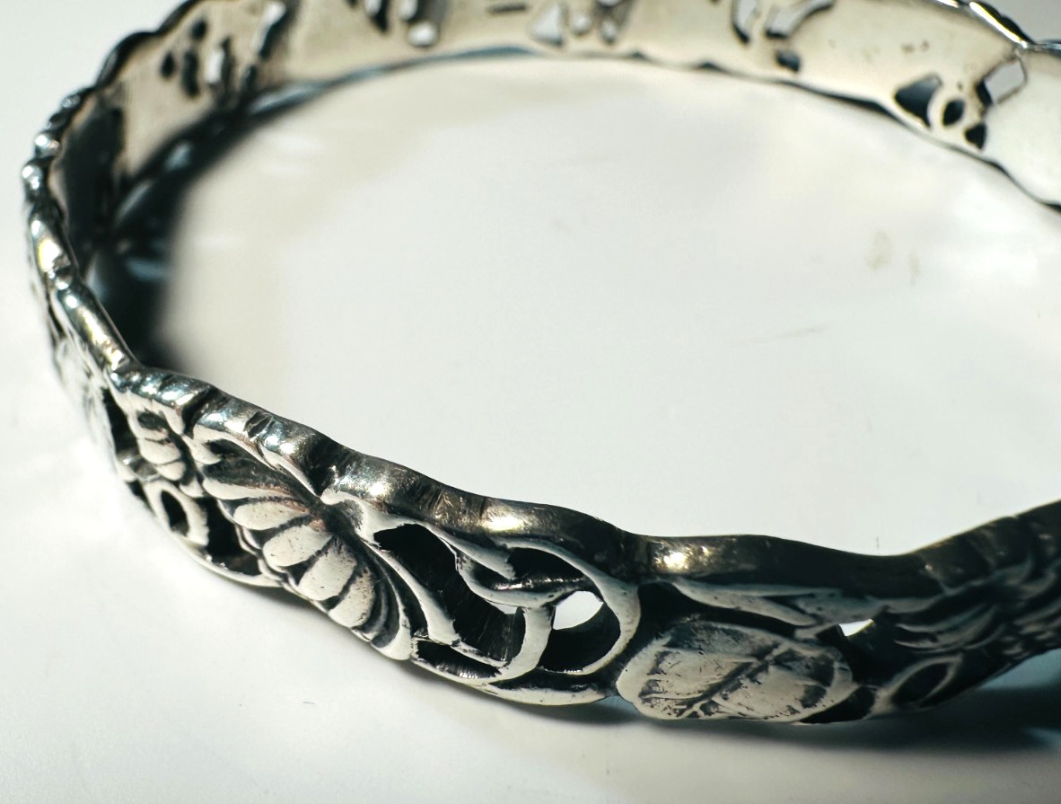 Parenti Bangle Bracelet Vintage Sterling Silver 37.19g 2.73″ Round 10mm