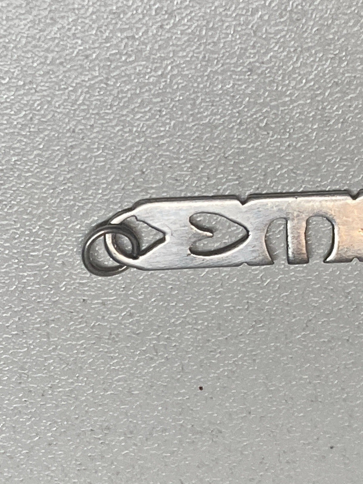 925 Sterling Silver Modernist MET Monogram Pendant Unknown Makers Mark 1.21g