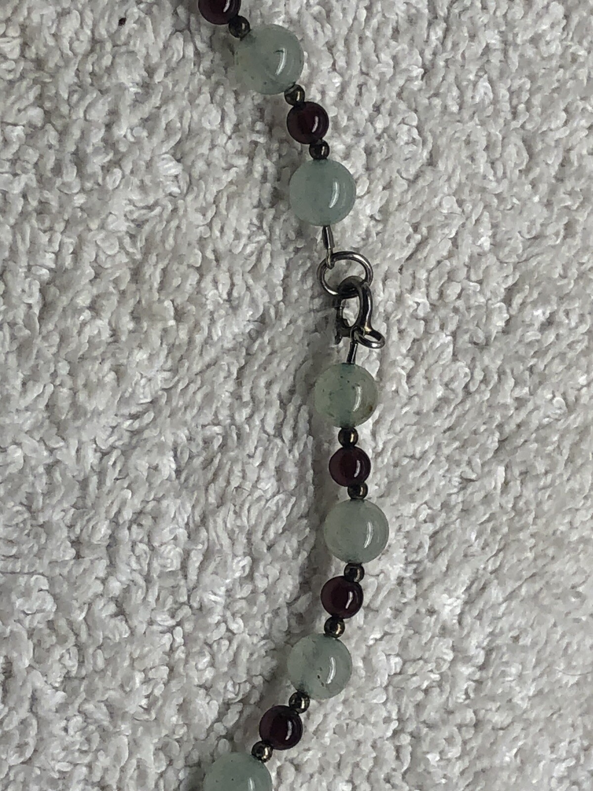 Vintage Jade Amethyst Necklace. Excellent Estate Auction Find 18”
