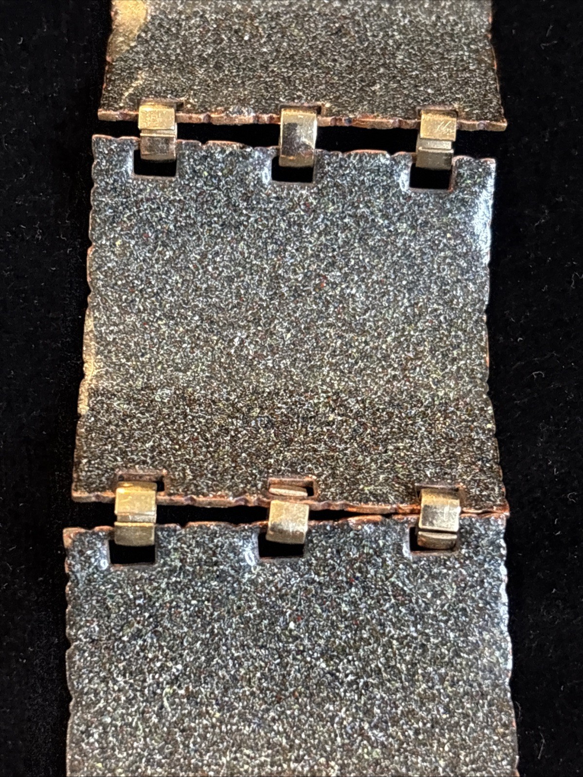 Vintage Copper Statement Bracelet! Enamel Over Copper 7”x2”