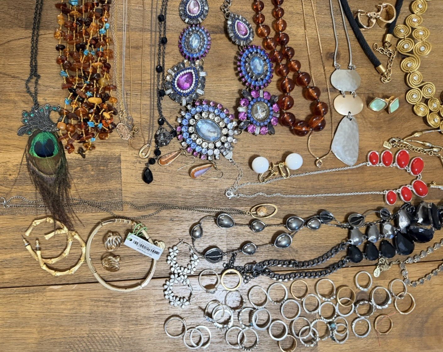 Vintage Modern Costume 99 Pieces Jewelry Lot Signed Necklace Earrings Broach