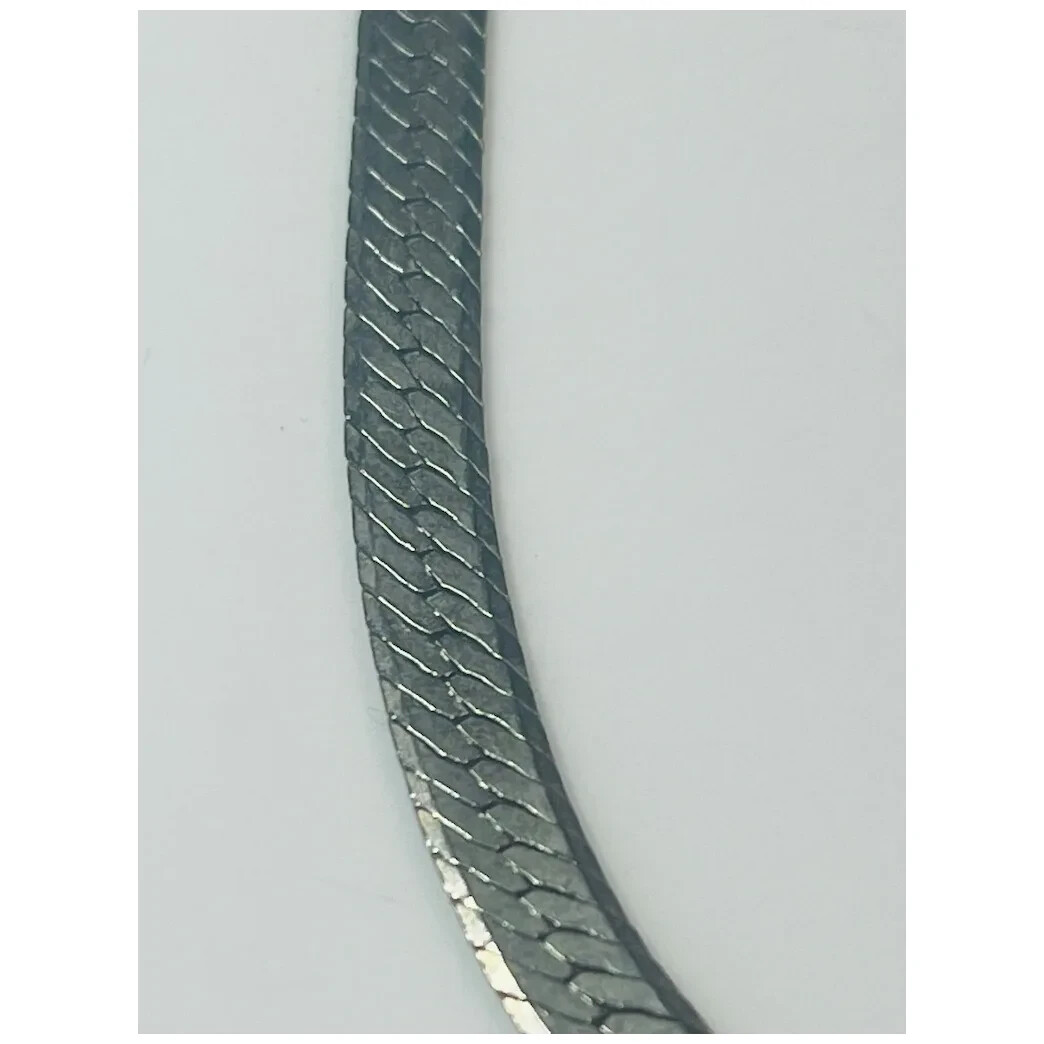 Estate Thick 14kGP Silver Herringbone Necklace