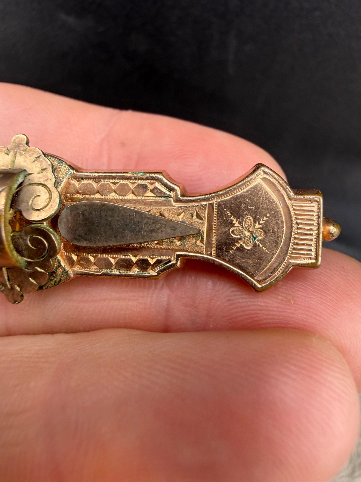 Vintage Edwardian Gold Filled Bar Brooch Renaissance Revival
