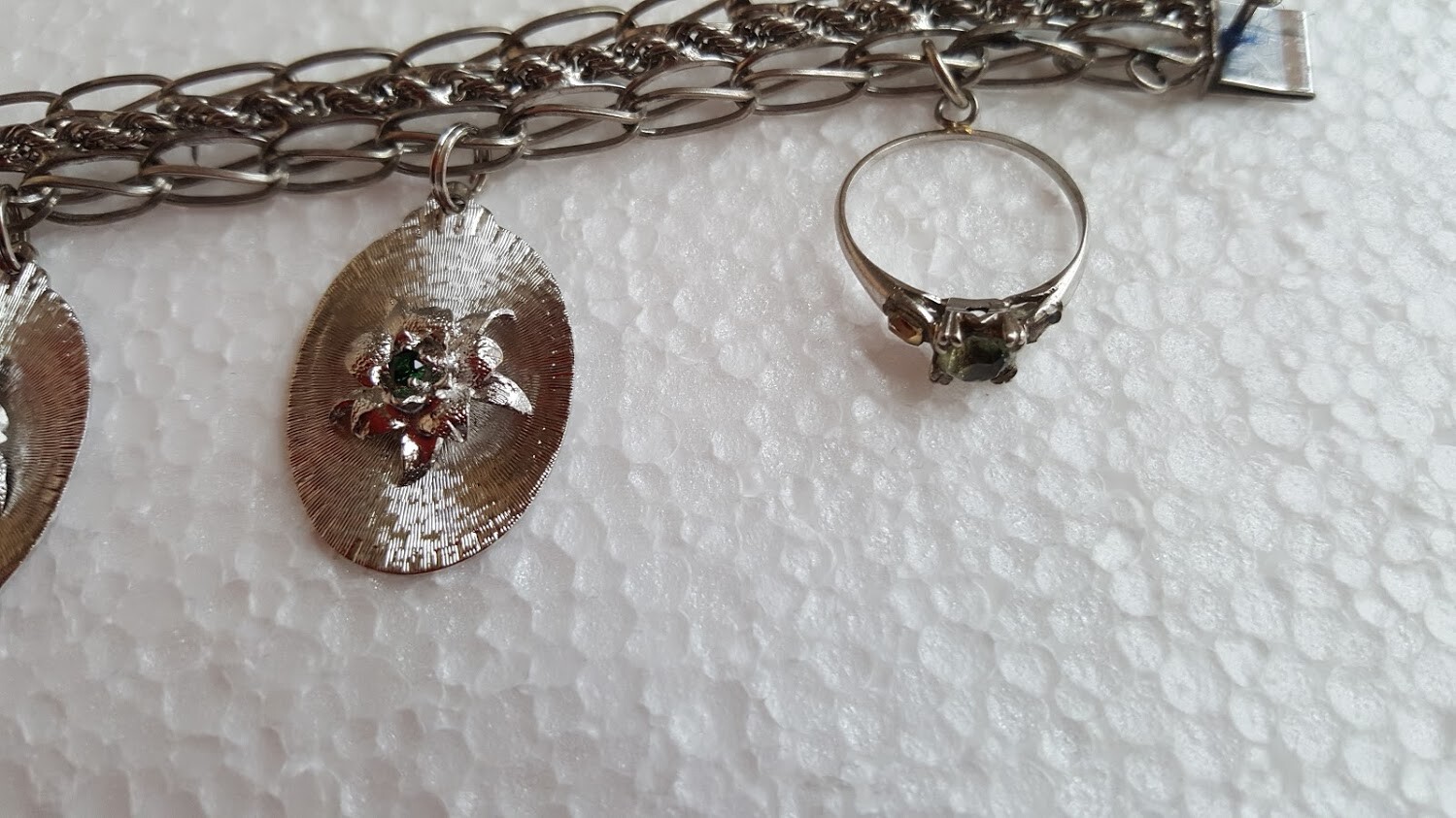 Great Vintage Sterling Starter Charm Bracelet With Charms 7 1/2″ Long