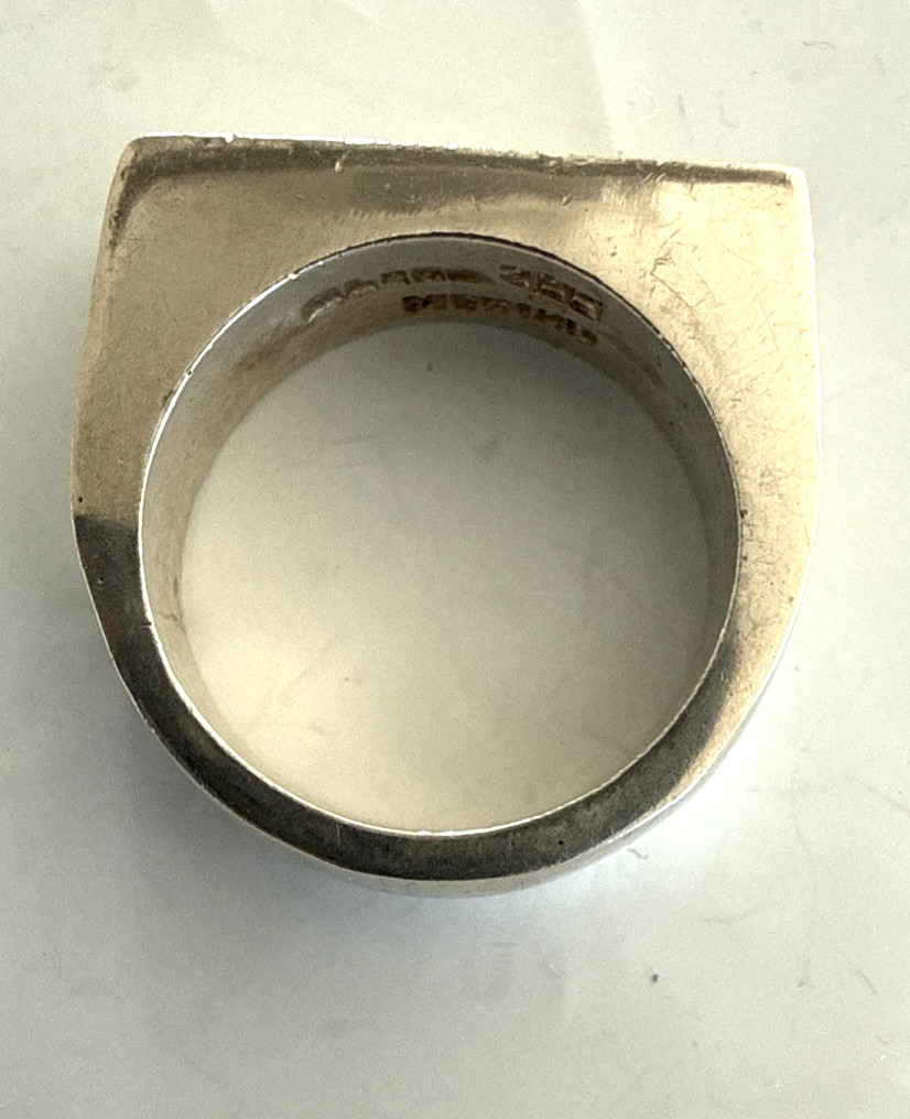 VTG Sterling Silver .925 Made in Mexico Square Top ring, 11.5 grams, size 7.5