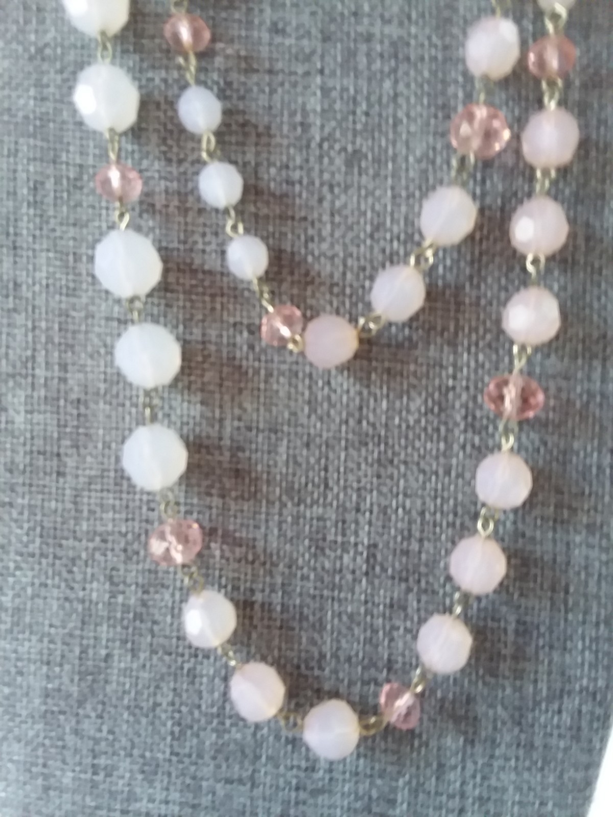 Lot Of 8 Pink, Peach,& off White Costume Jewelry Necklaces Plastic