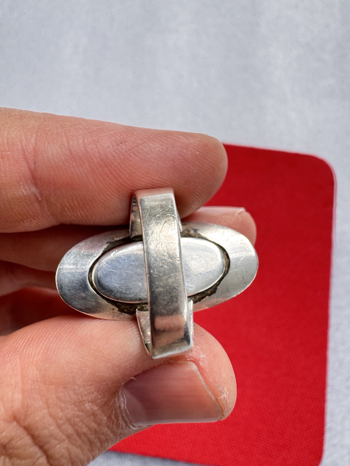 Stunning Niels Erik N.E. FROM Denmark Sterling Silver & Chrysoprase Ring