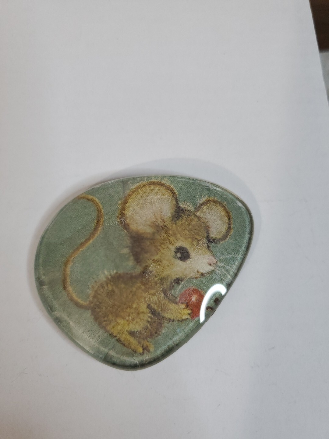 Repurposed Art Eyeglass Lens Brooch Handcrafted Mice With Ball Fun Fashion