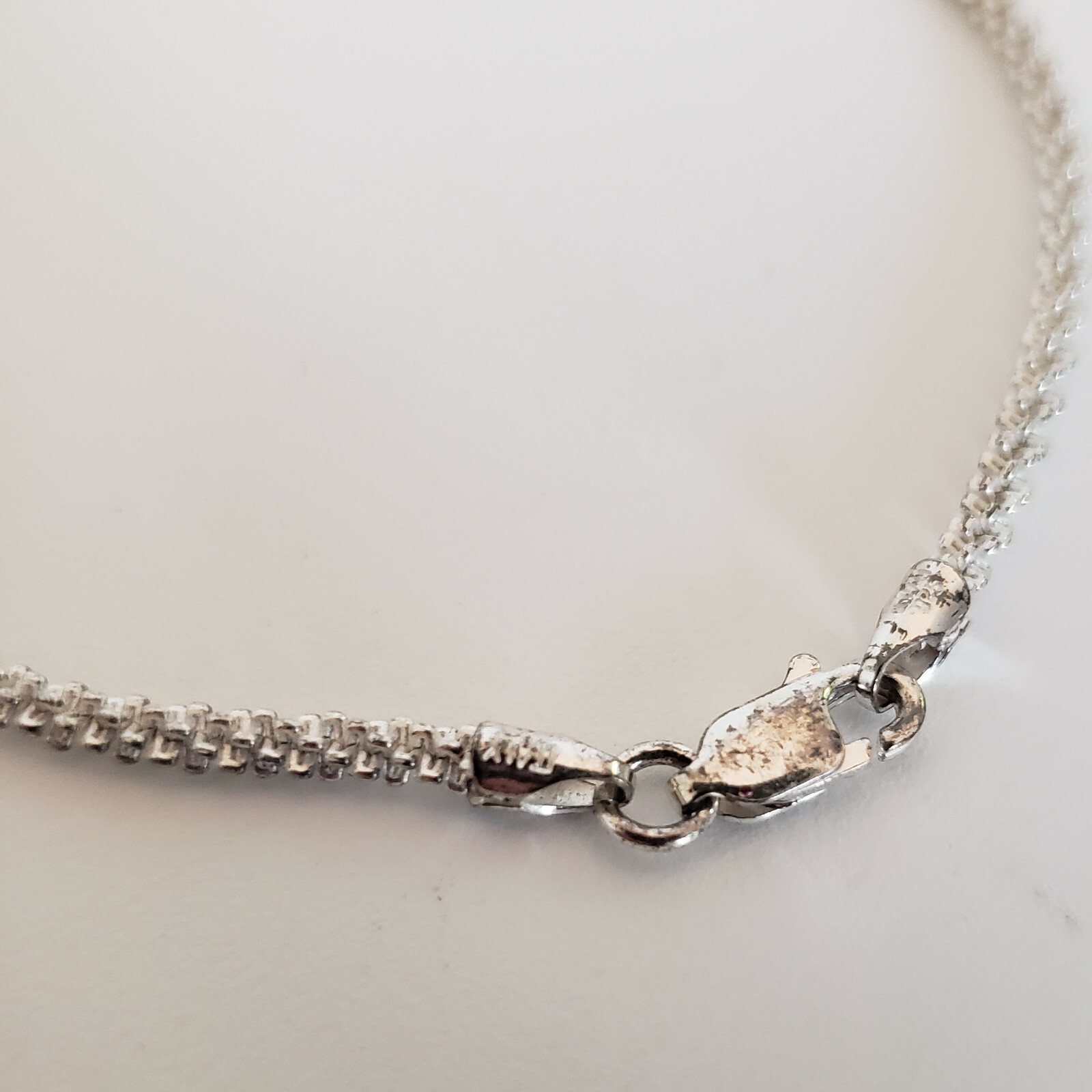Sterling Silver Italy MWS Tennis Bracelet Rope Design 4.0g 7.25 in [6840]