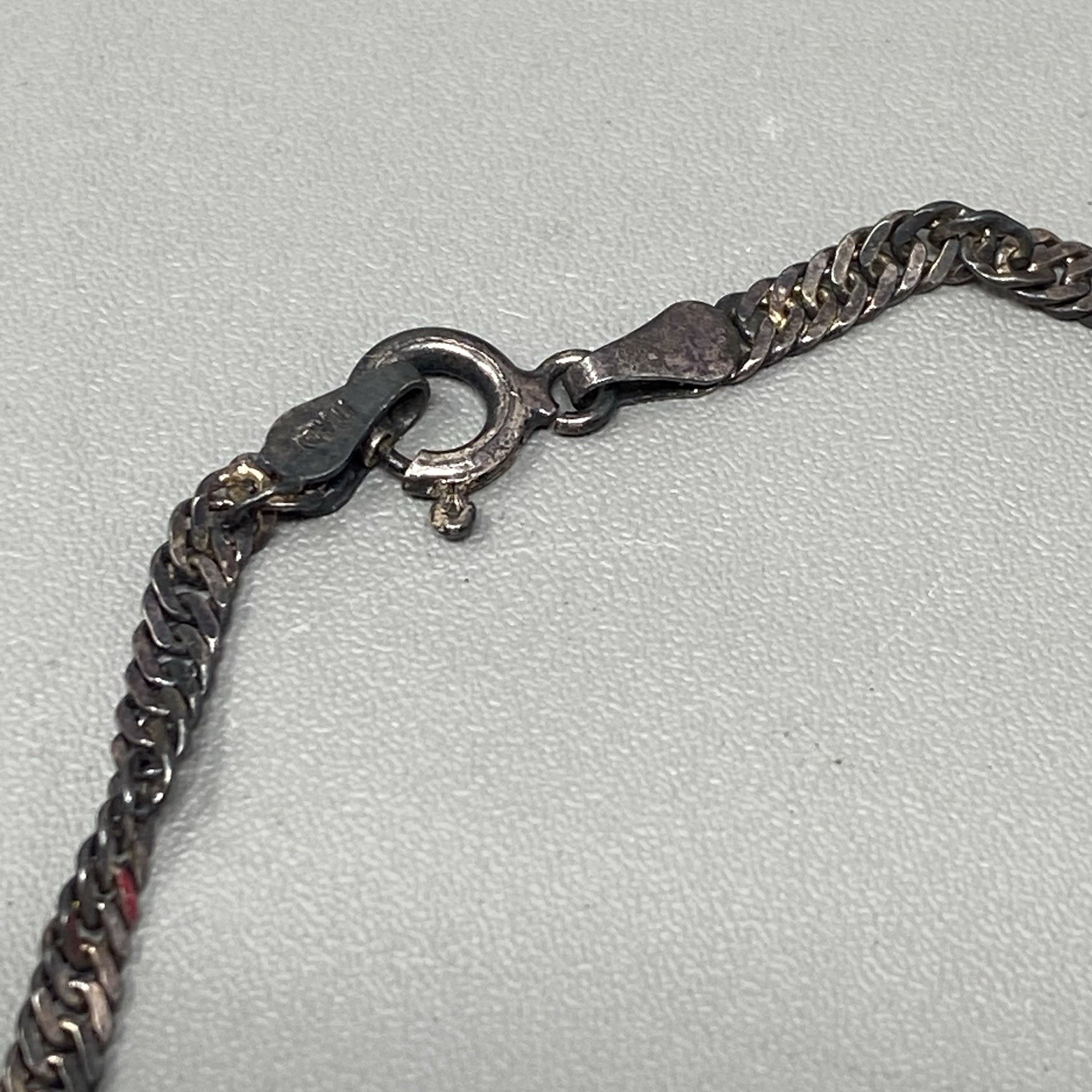 VTG Sterling Silver Twist Chain Bracelet Patina 925 Italy PT Quality 6.75″