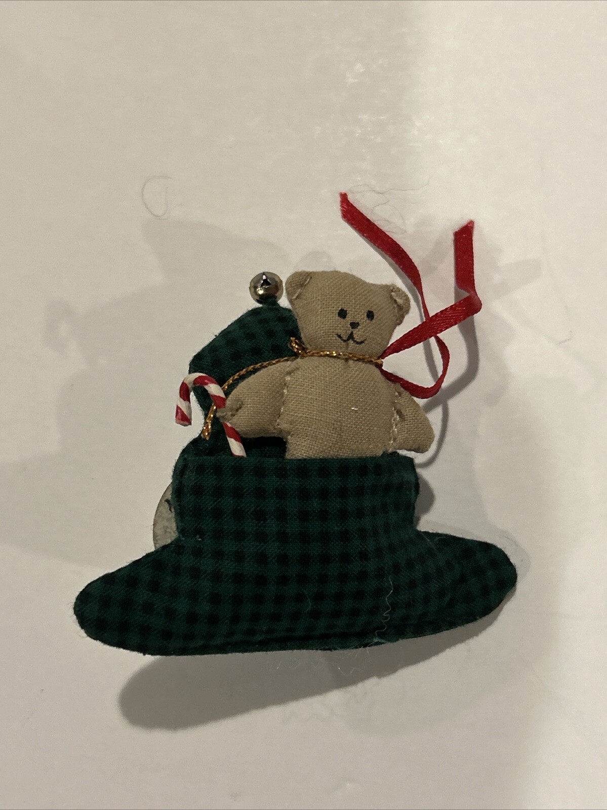 Vintage 1993 Tender Heart Treasures LTD Candy Cane Teddy Bear Xmas Brooch Pin