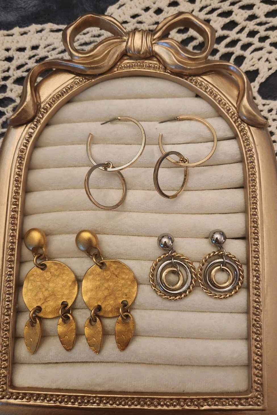 3 Pair Of Vintage Mixed Metal Dangle Earrings 1 Pair Sugarfix