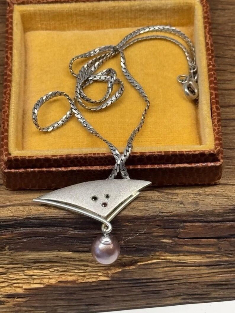 K&L Kordes Lichtenfels neckace pendant 925 Sterlingsilber Sapphire ruby Pearl