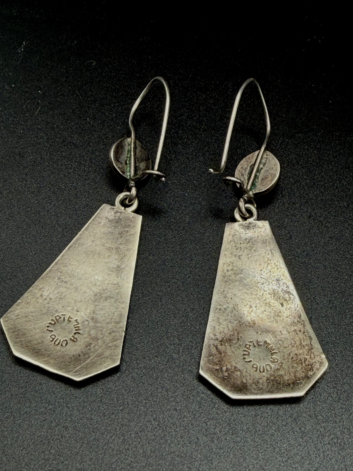 Vintage Guatemala 900 Silver Earrings. Tribal. Hand Made. Authentic.