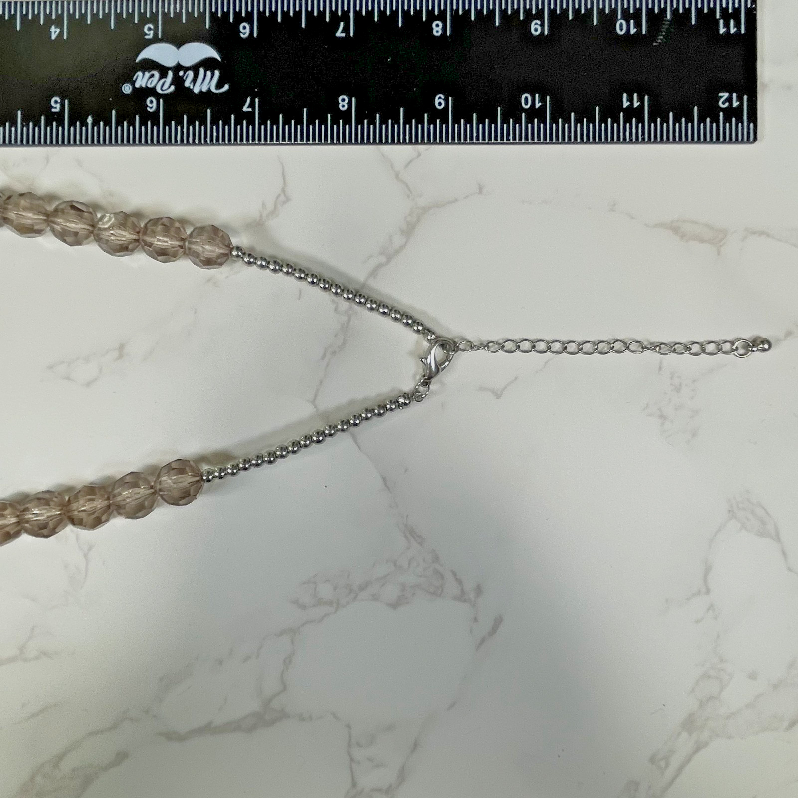 Vintage Double Strand Pale Champaign Color Graduated Faceted Beads Necklace 18″