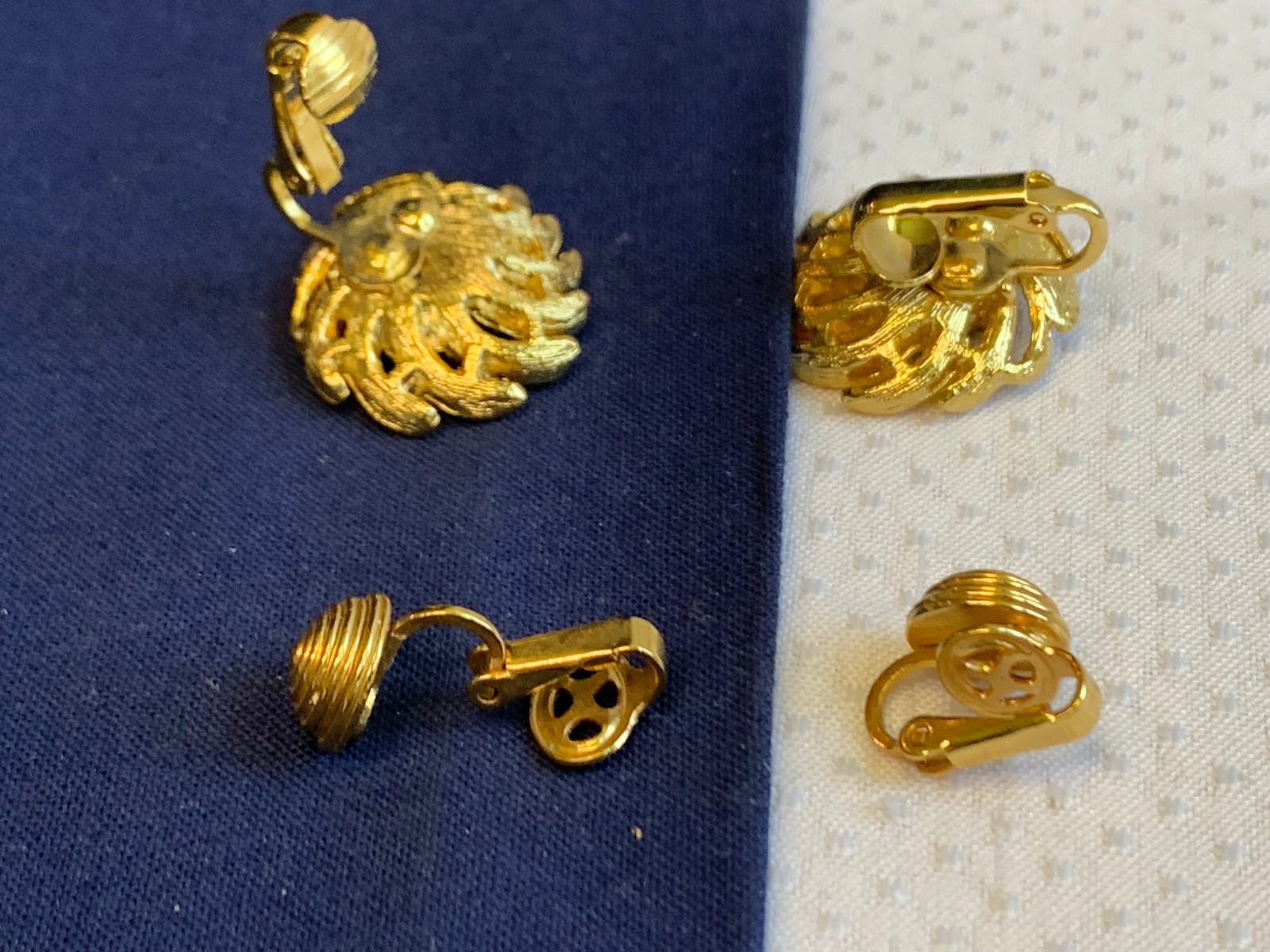 Vtg Clip-On Earring Lot Costume Jewelry Enamel Faux Gemstones / Pearl / Onyx
