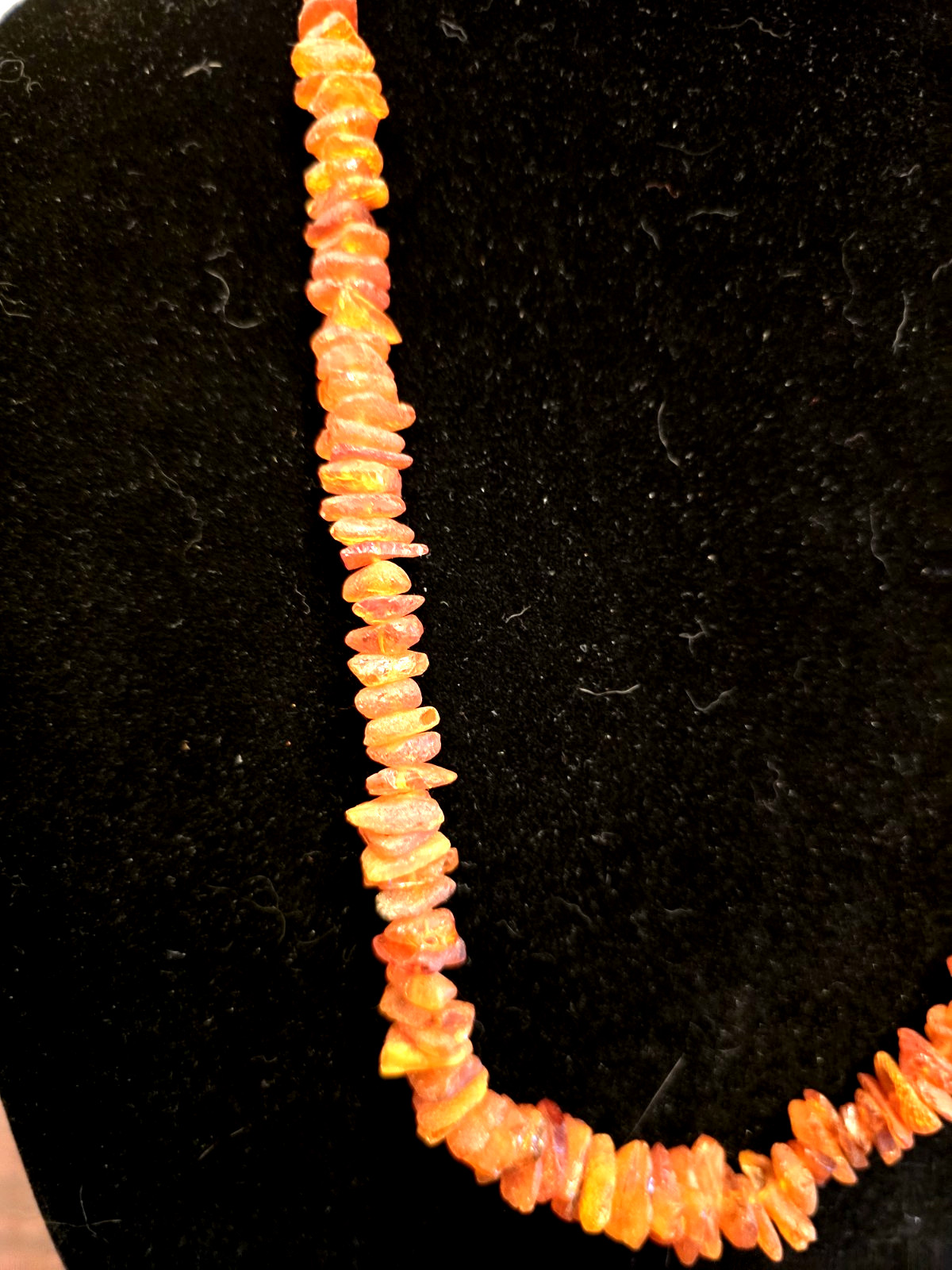 Vintage Genuine Baltic Amber Chip Bead Necklace 44g-Warm Honey Cognac 26″