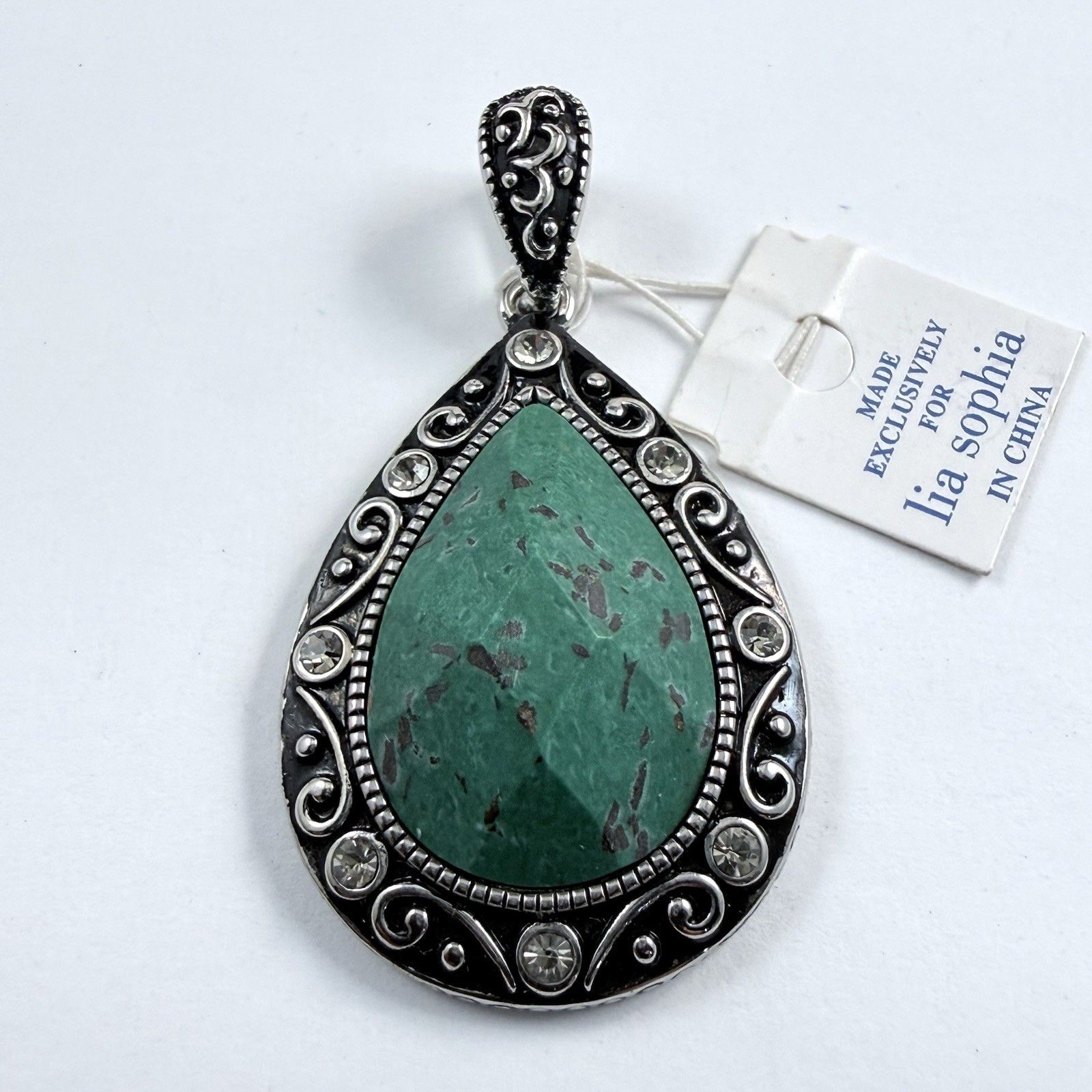 Vintage LIA SOPHIA Silver Tone Pendant with Tags