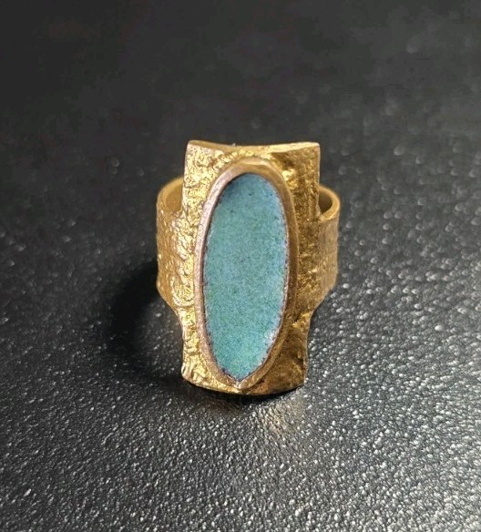Vintage Mid-Century Brutalist Brass Ring