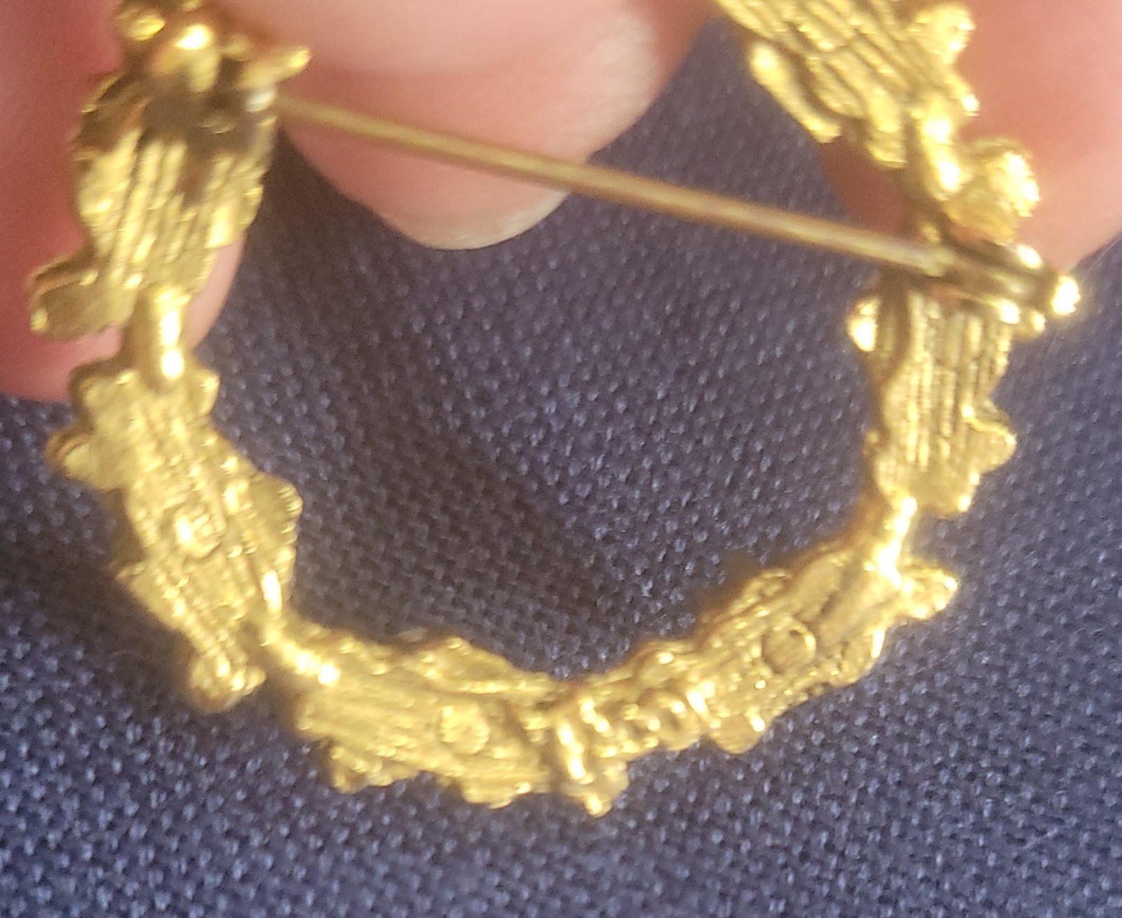Vintage Tacoa Signed Gold Tone W/faux Pearls Brooch