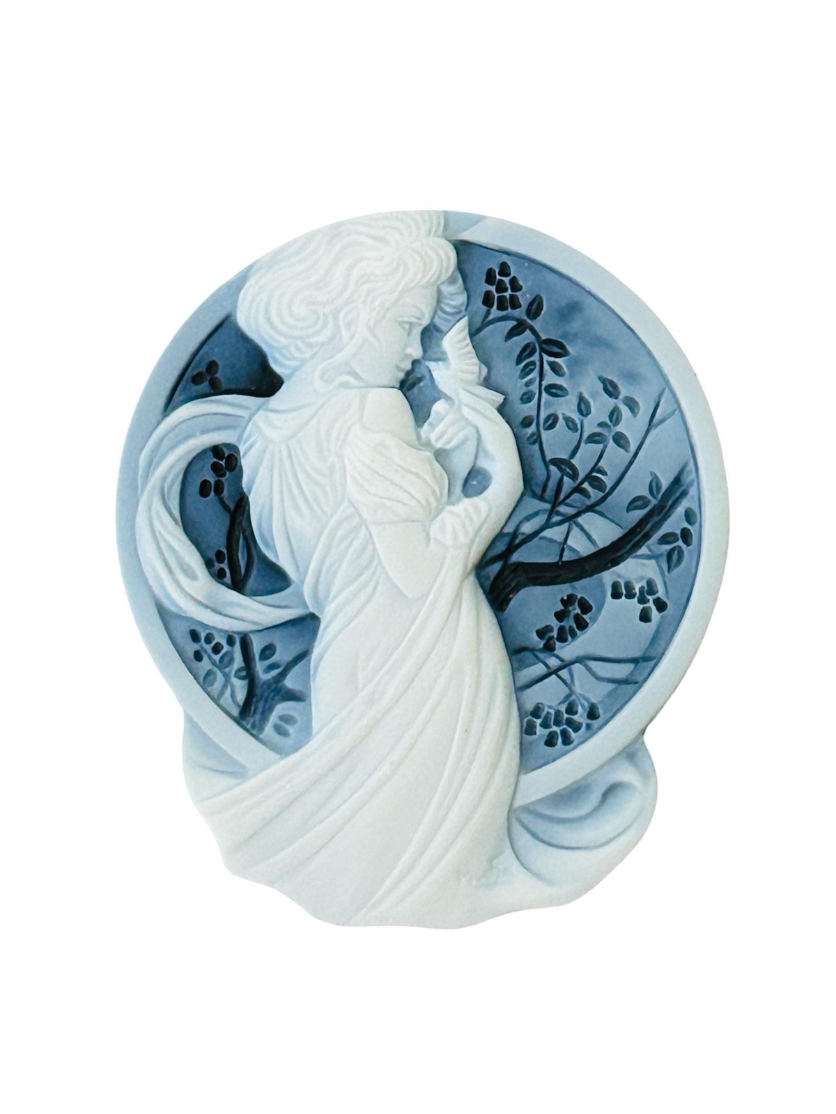 Vintage Carved Agate Alphonse Mucha Loose Cameo The Months May