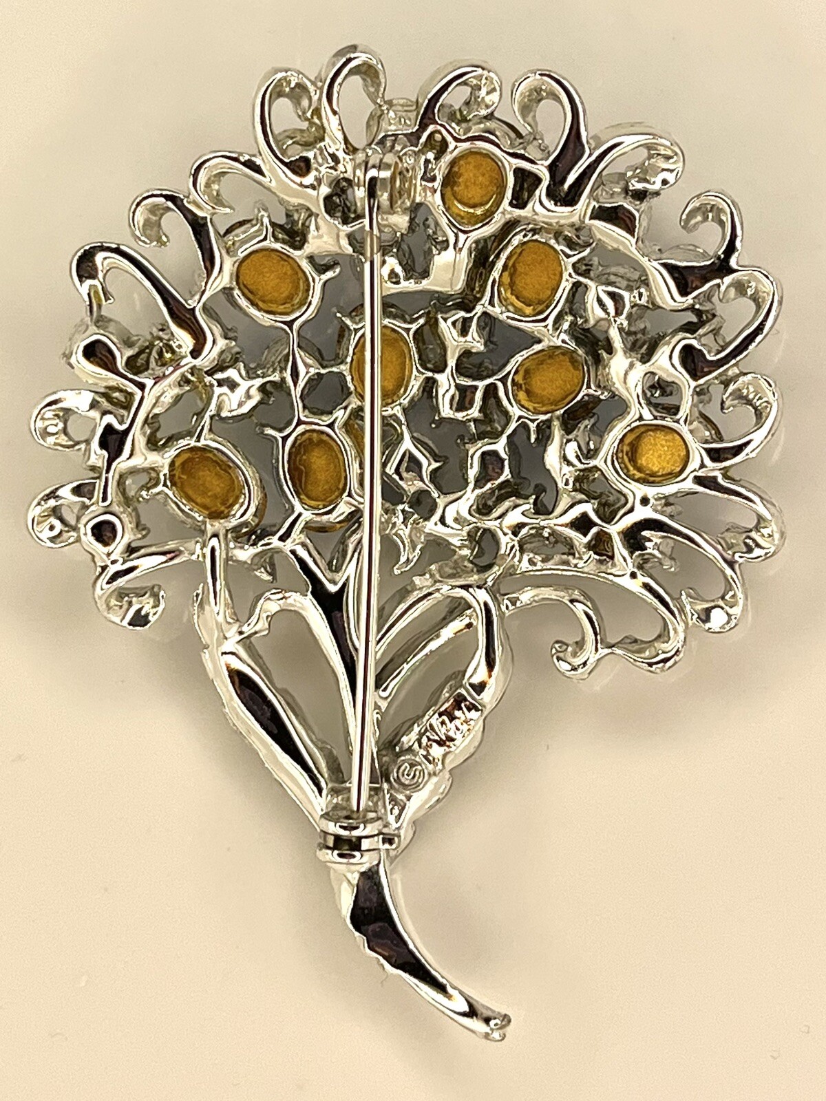 Coro Vtg Moonglow & Peacock AB Rhinestone BROOCH PIN & CLIP ON EARRINGS SET